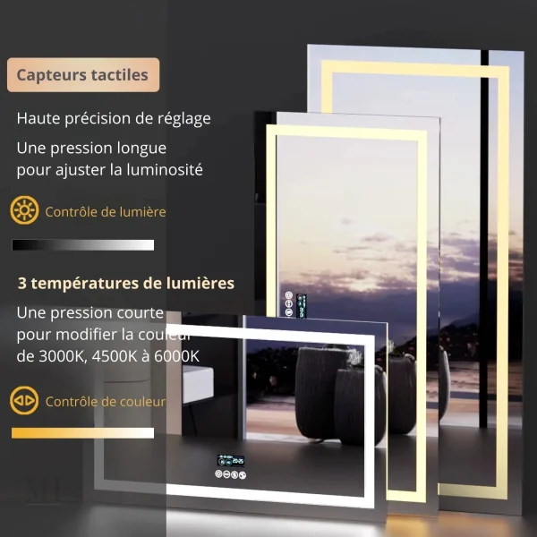 Miroir anti-buée pour confort en salle de bain