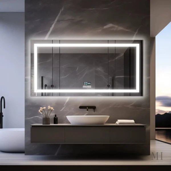 Miroir de salle de bain Bluetooth lumineux