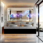 Miroir éclairé avec effet anti-buée