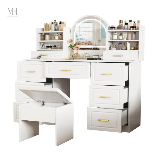 Miroir élégant avec éclairage LED pour espace beauté