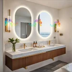Miroir LED Ovale, Idéal pour Salle de Bain Contemporaine