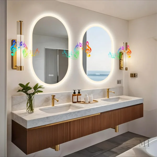 Miroir LED Ovale, Idéal pour Salle de Bain Contemporaine