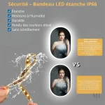 Miroir LED pour Salle de Bain, Fonctionnalité Bluetooth