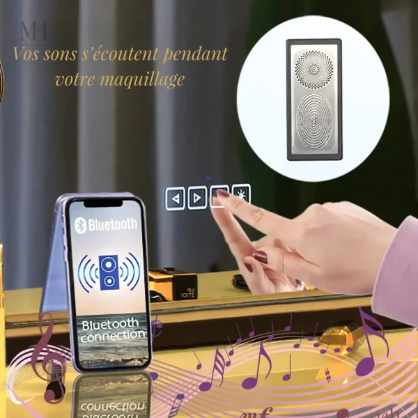 Miroir de beauté avec lumière intégrée pour un rendu optimal