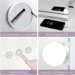 Miroir maquillage LED pour une application précise et soignée