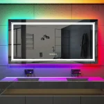 Miroir LED moderne pour salle de bain avec lumière RGB