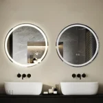 Miroir lumineux rond 70 cm, design pratique pour la salle de bain