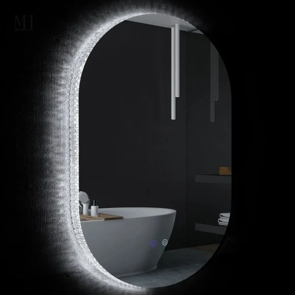 Miroir LED tactile 81x51 cm, éclairage intégré