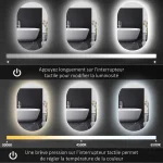 Miroir LED élégant pour salle de bain, dimensions 81x51 cm