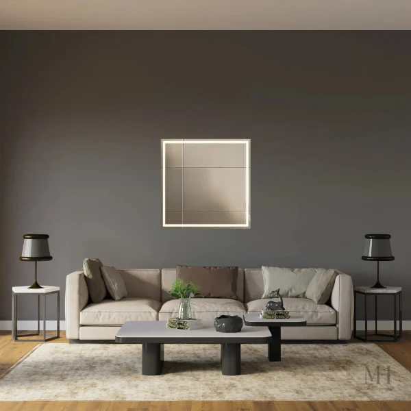 miroir-leds-1 Miroir LED Bluetooth moderne pour salon
