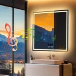 Miroir lumineux carré pour ambiance contemporaine