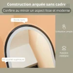 Miroir lumineux 150x40 cm pour décoration intérieure