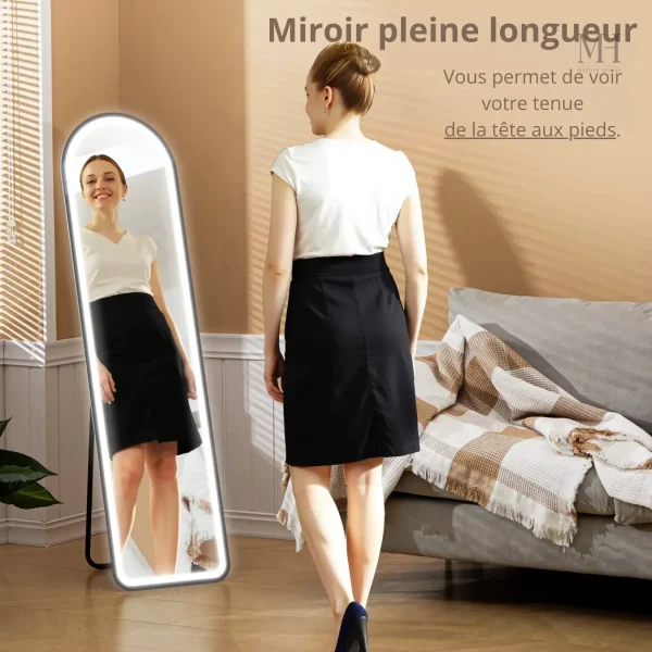 Miroir pratique avec éclairage, installation facile