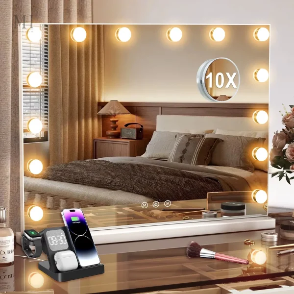 miroir-lumineux-grossissant-1 Miroir lumineux Hollywood avec 14 LED et loupe x10