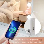 Miroir beauté éclairé avec fonction grossissante