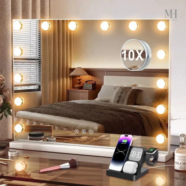 Miroir de maquillage Hollywood avec lumière LED