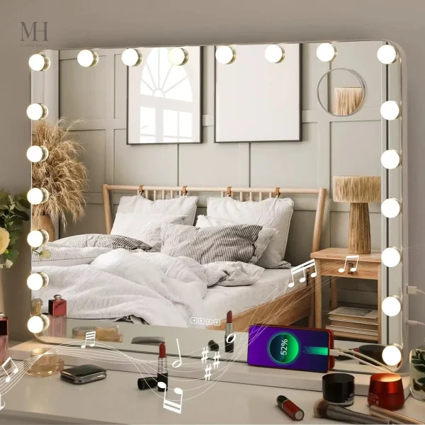 miroir-lumineux-maquillage-professionnel-1 Miroir Maquillage Lumineux avec LED et Grossissement 10X