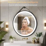 Miroir rond design noir pour salle de bain moderne