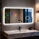 Miroir lumineux salle de bain 120 cm avec Bluetooth