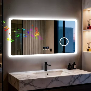 Miroir lumineux salle de bain 120 cm avec Bluetooth