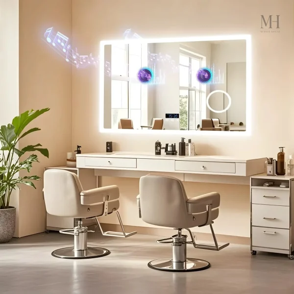 Miroir salle de bain antibuée avec grossissement x3