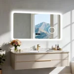 Miroir LED antibuée 120 cm avec haut-parleurs intégrés