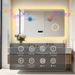 Miroir salle de bain lumineux avec fonction Bluetooth