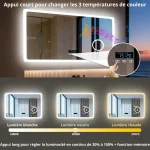 Miroir design 120 cm avec haut-parleurs Bluetooth