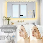 Miroir lumineux salle de bain, effet antibuée