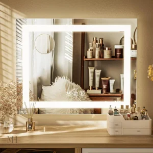 Miroir éclairé offrant une lumière parfaite pour le maquillage