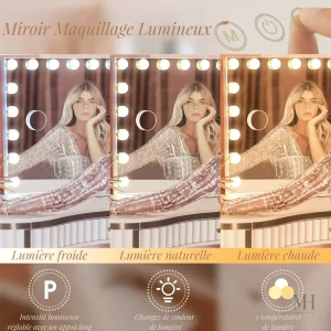 Miroir lumineux pour un maquillage impeccable