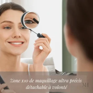 Éclairage LED intégré pour un maquillage précis et lumineux