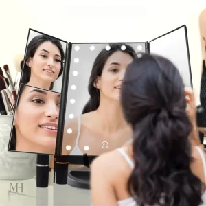 Miroir Maquillage Triptyque LED sur Pied