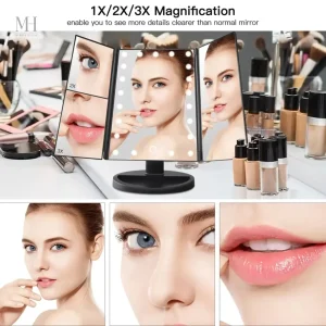 Miroir sur pied pour un make-up précis et éclairé