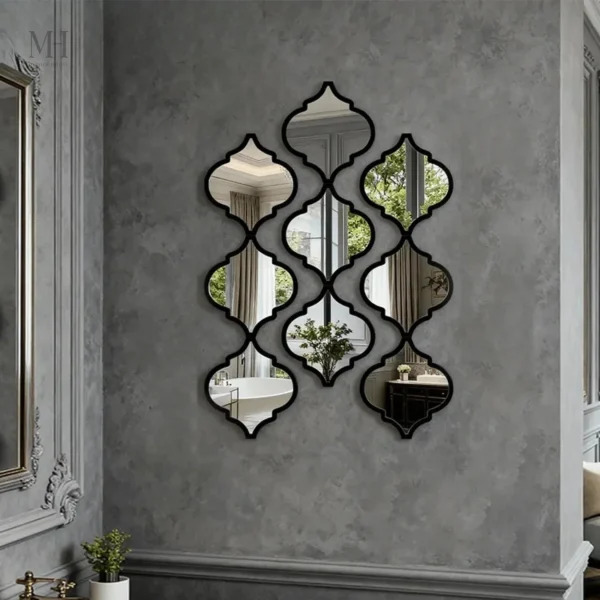 Miroir élégant à motifs arabesques, 60 cm de diamètre
