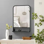 Miroir Métal Industriel 50x70 cm avec étagère
