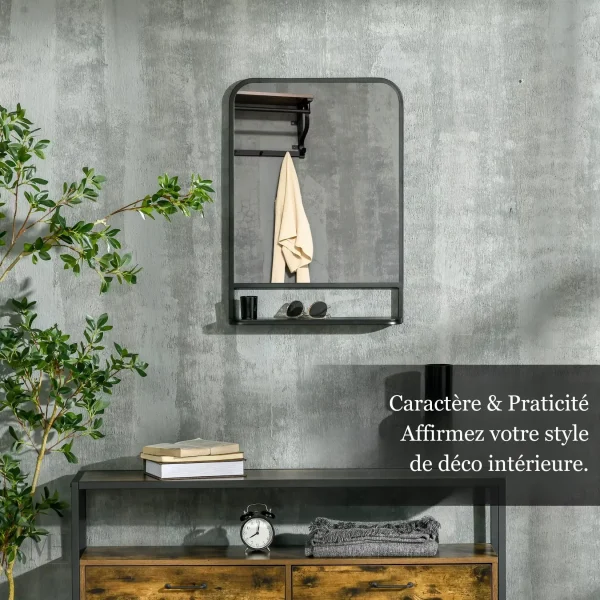 Miroir avec étagère intégrée pour un style moderne