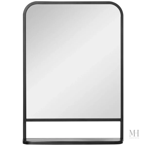 Miroir noir élégant avec rangement astucieux