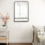 Miroir design avec étagère, idéal pour tous les espaces