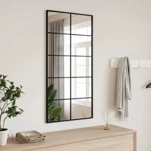 Miroir Métal Noir 100x50 cm Style Verrière Atelier