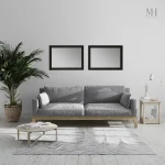 Miroir noir de forme rectangulaire, chic et épuré