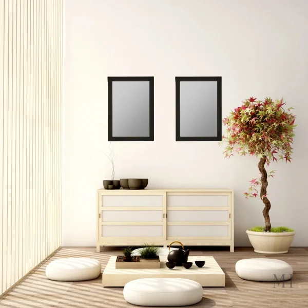 Miroir noir au style minimaliste, idéal pour la décoration intérieure