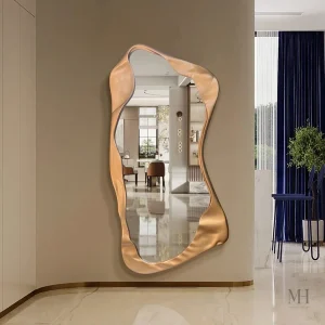 Miroir sculptural moderne AURA avec cadre ondulé
