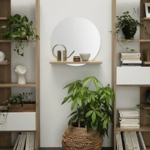 Miroir rond en bois, ajout de chaleur à votre décor