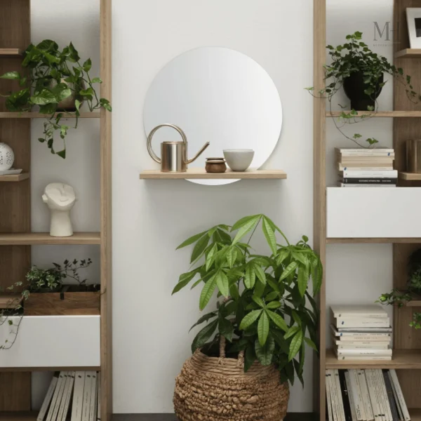 Miroir rond en bois, ajout de chaleur à votre décor