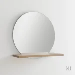 Étagère pratique intégrée au miroir mural, style rustique