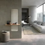 Miroir mural déco avec étagère bois 130 × 40 cm