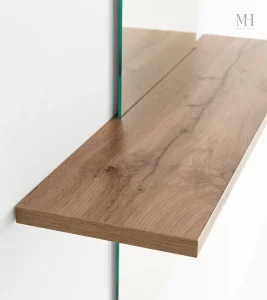 Miroir design avec finition en bois naturel