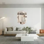 Miroir mural design italien élégant et sculptural