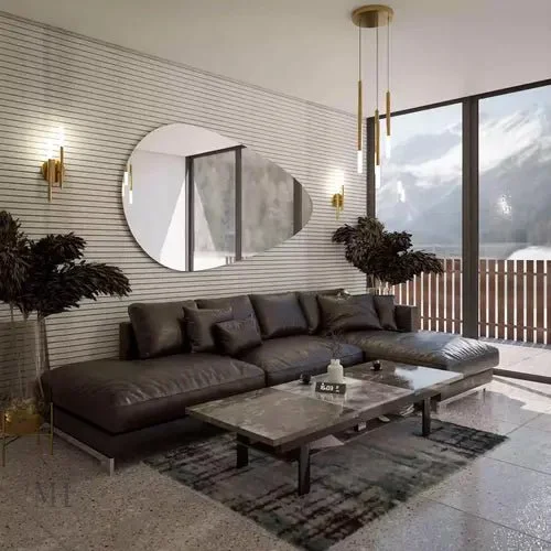 miroir-mural-design-salon-1 Miroir Mural Design pour Sublimer Votre Intérieur